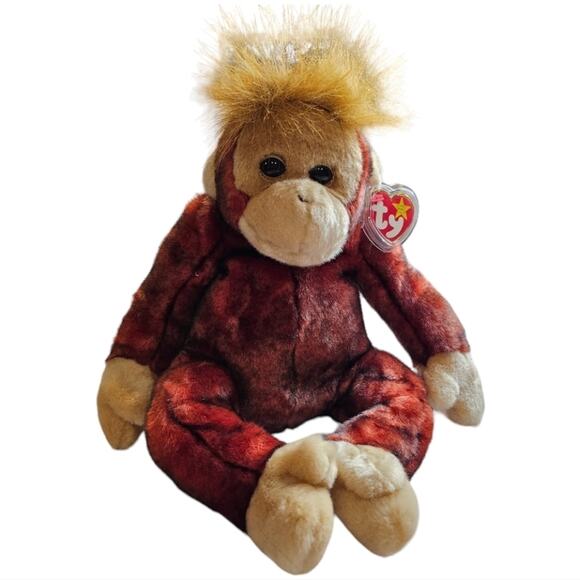 Vintage 1999 Ty Beanie Buddy SCHWEETHEART Plush Orangutan Monkey 14" - Picture 4 of 13
